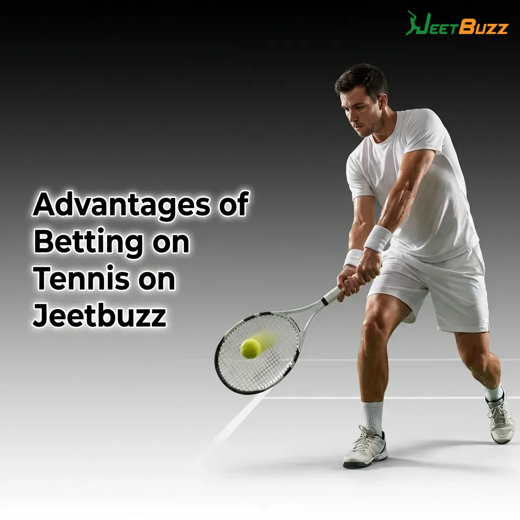 Jeetbuzz tennis betting features including live betting, cash out, competitive odds, instant deposits, and mobile app support