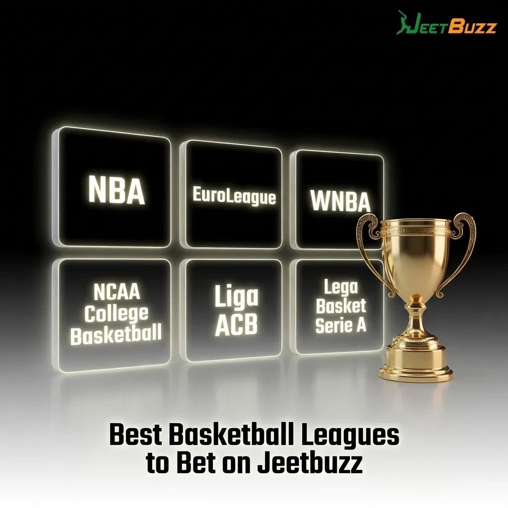 Basketball betting options on Jeetbuzz including NBA, EuroLeague, and international tournaments displayed on screen