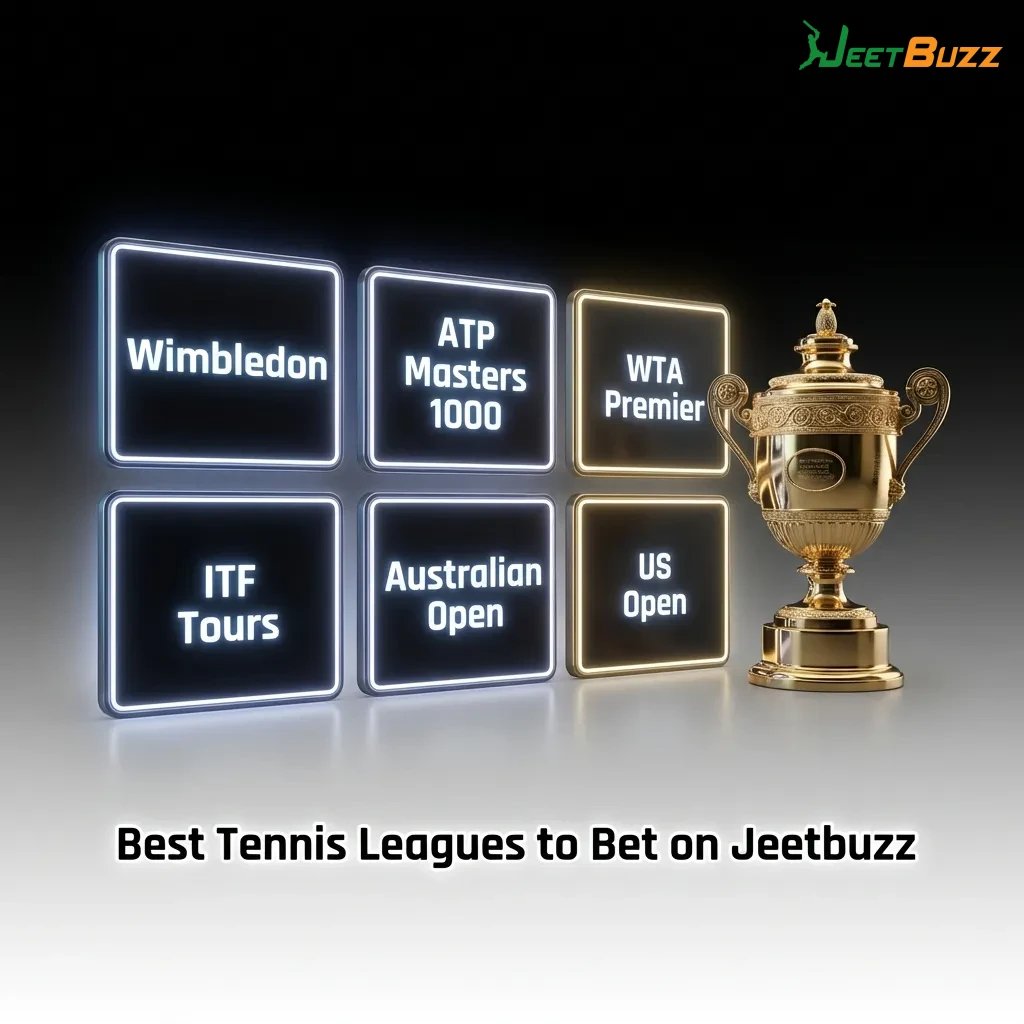 Major tennis tournaments including Grand Slams, ATP Masters, and WTA events available for betting on Jeetbuzz platform