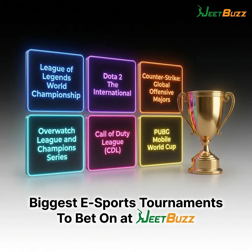 Table showing major e-sports tournaments for Dota 2, CS2, League of Legends, Valorant, Mobile Legends, StarCraft II, and Call of Duty