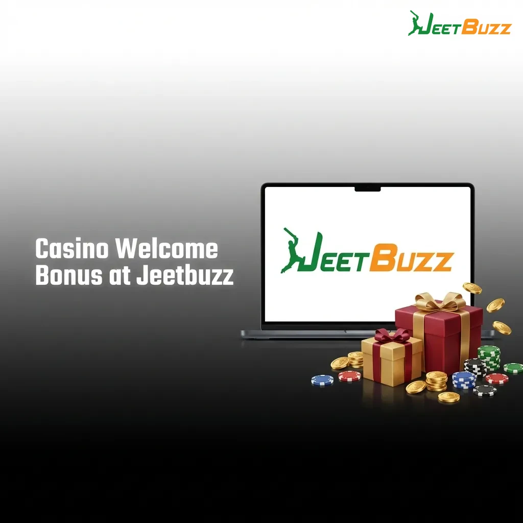 Jeetbuzz casino welcome bonus offer showing deposit match up to ৳1,60,000 for new players with wagering requirements