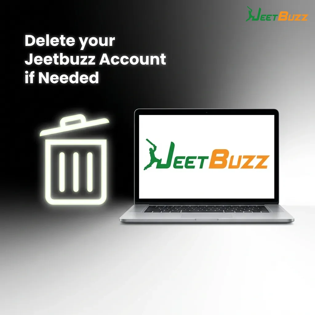 Person closing Jeetbuzz gaming account through settings menu on computer screen