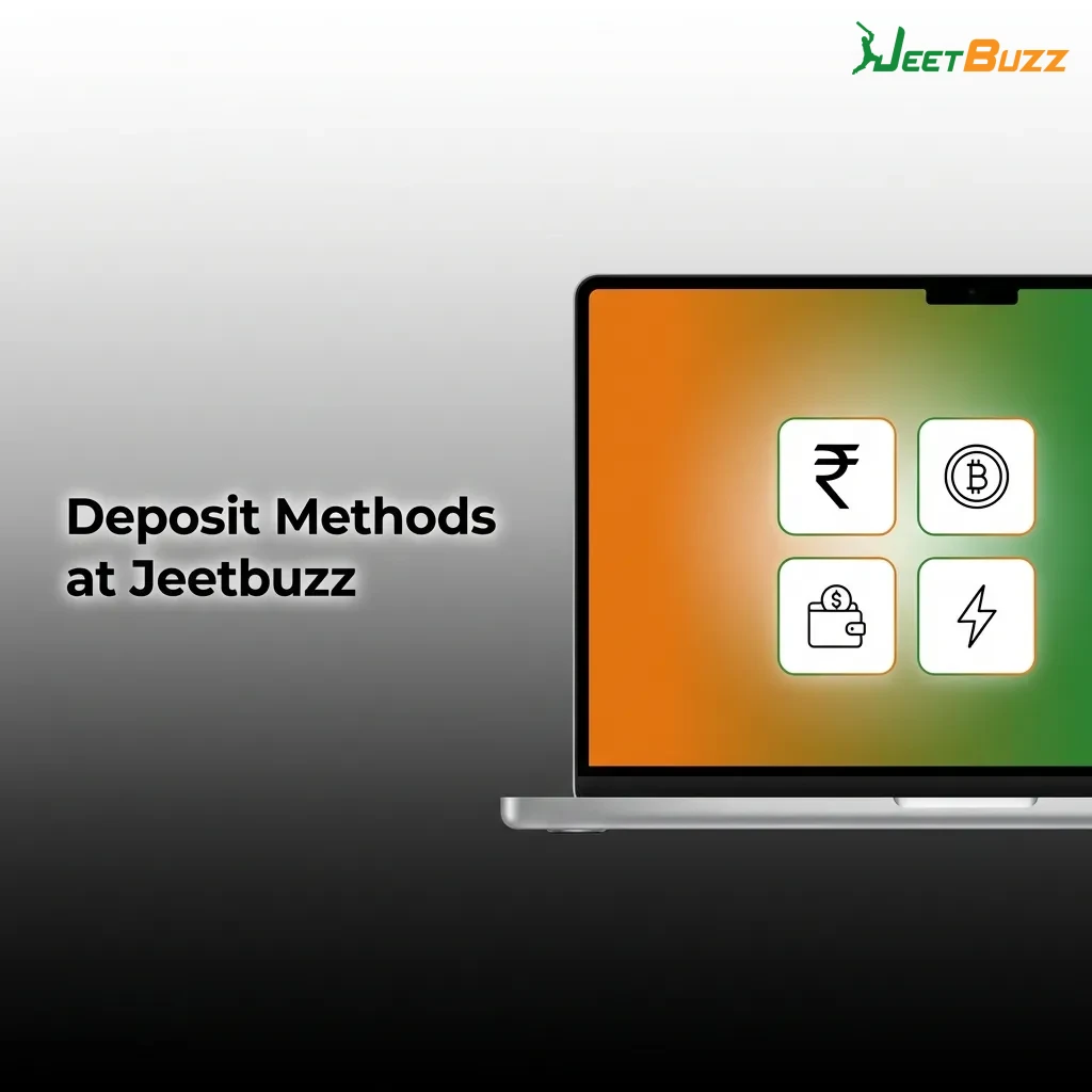 Jeetbuzz deposit interface showing UPI, net banking, and e-wallet payment options with instant funding process