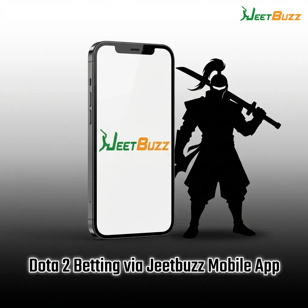 Jeetbuzz mobile app interface showing Dota 2 esports betting options and navigation menu on smartphone screen