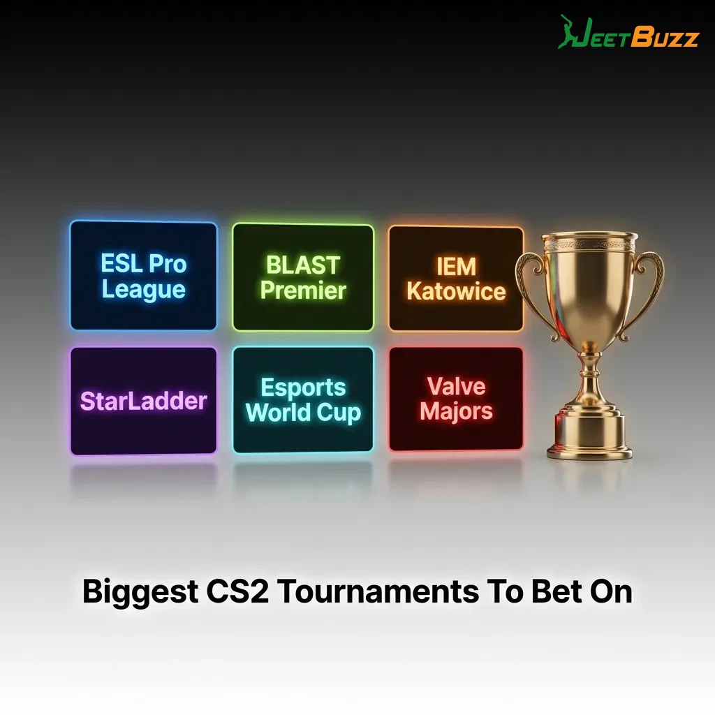 Professional CS2 esports tournament venue with teams competing on stage before large audience and digital displays