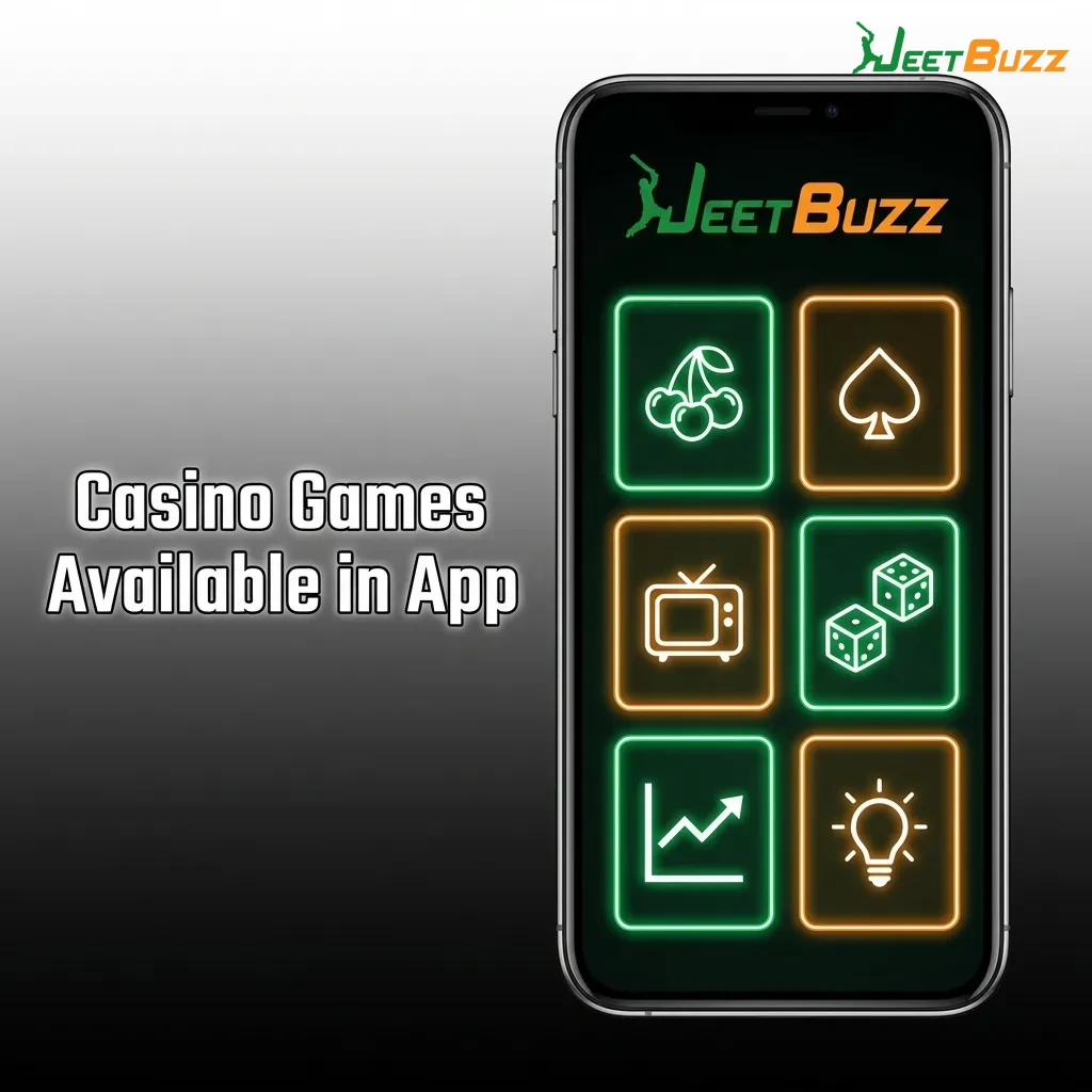 Jeetbuzz casino app interface showing slots, live dealer games, and popular titles from top gaming providers