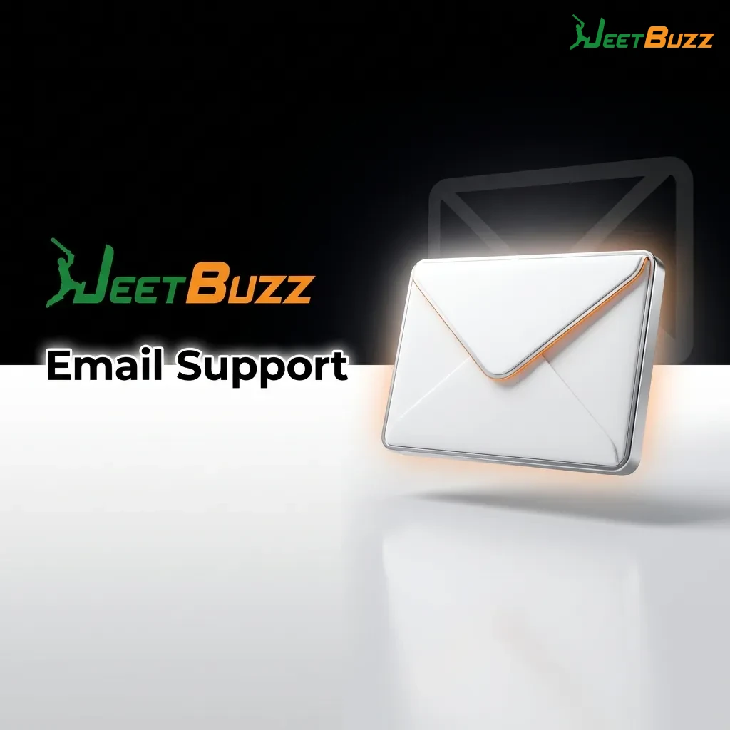 Email support interface showing contact addresses and document submission options for JeetBuzz customer service inquiries