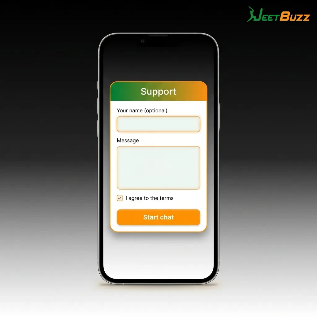 Jeetbuzz mobile app login screen showing username, password fields, and sign-in button on smartphone display.