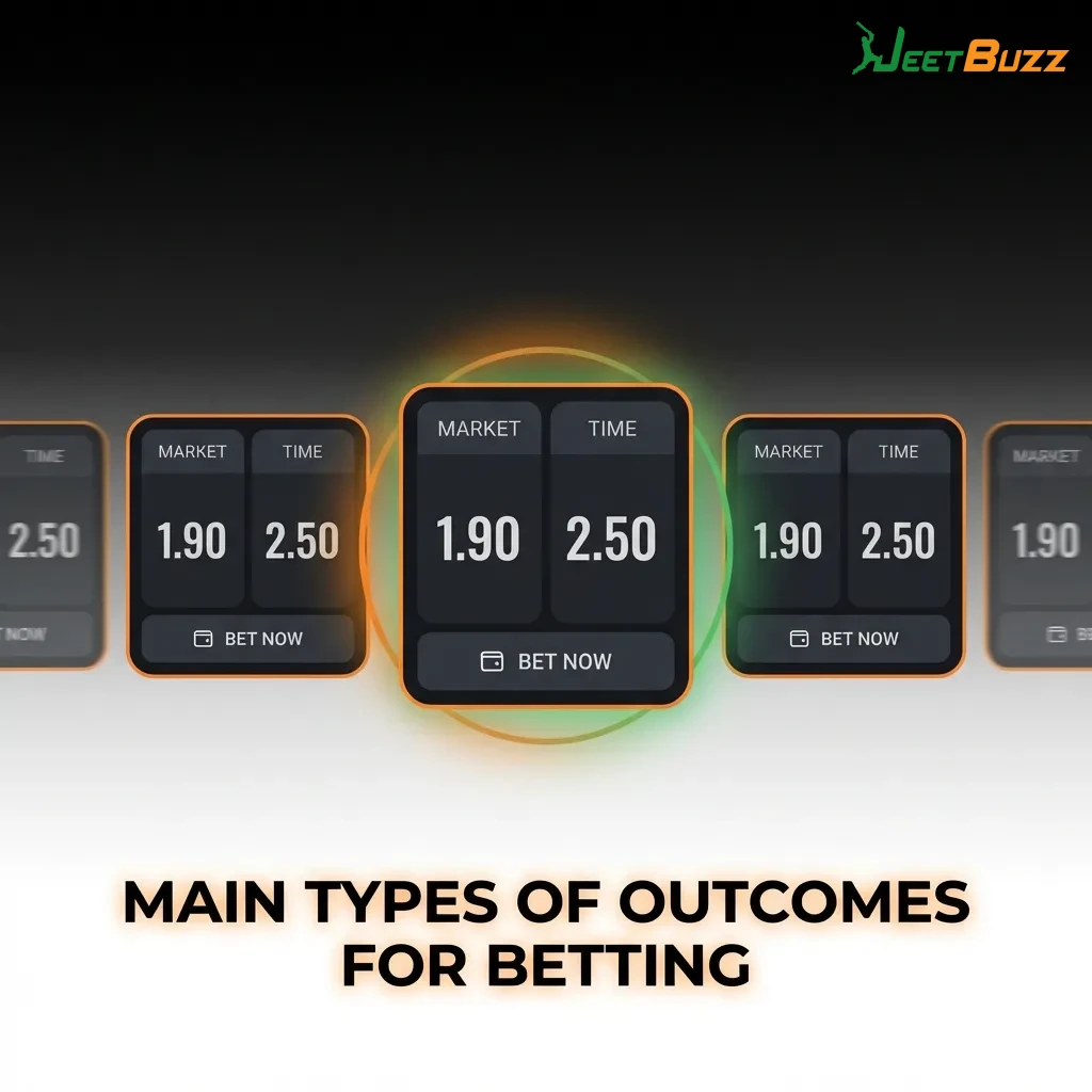 Chart showing betting outcome types: over/under totals, handicap betting, both teams to score, and correct score options