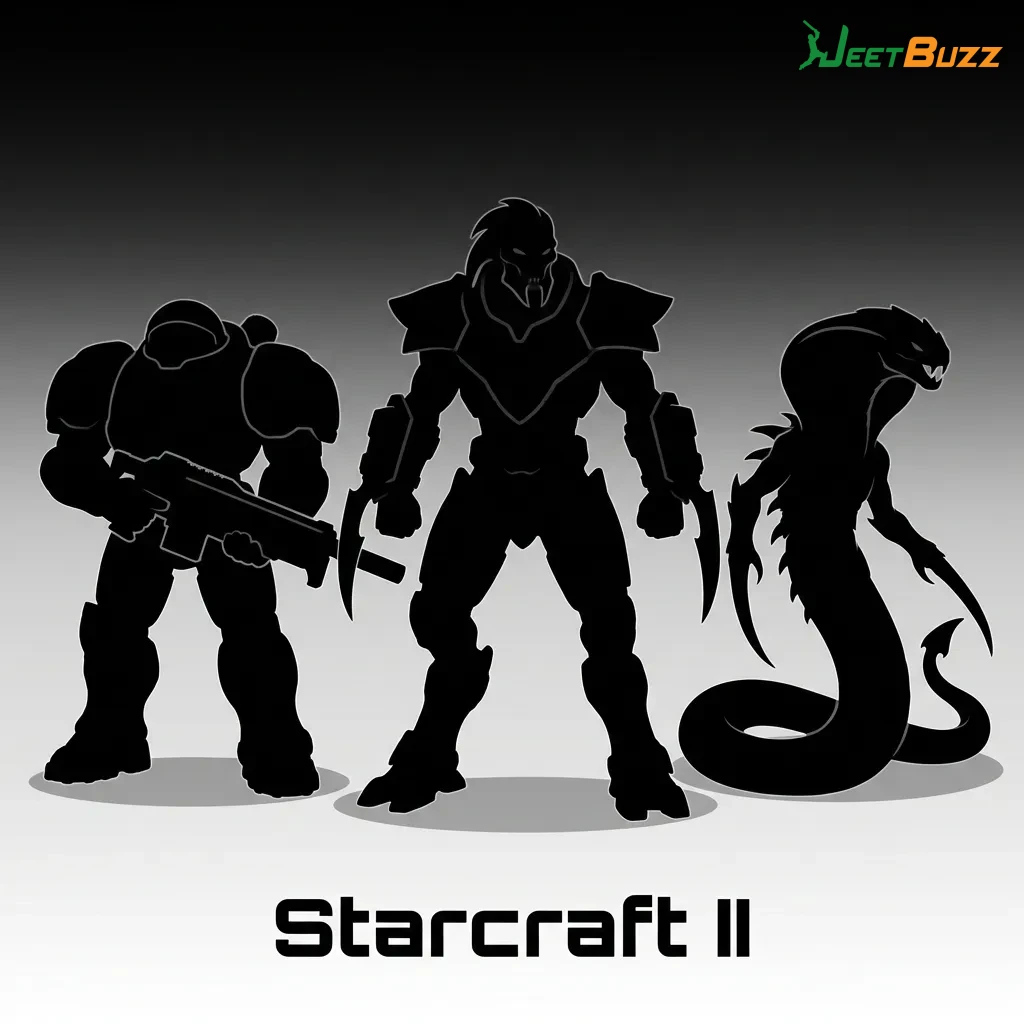 Professional Starcraft II esports tournament showing intense real-time strategy gameplay between elite competitors