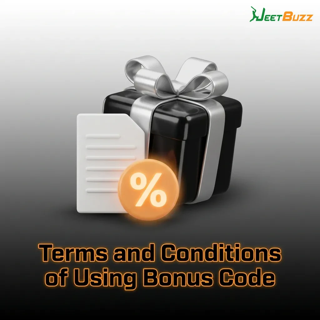 Terms and conditions list for bonus code usage showing deposit requirements, wagering rules, and eligibility criteria