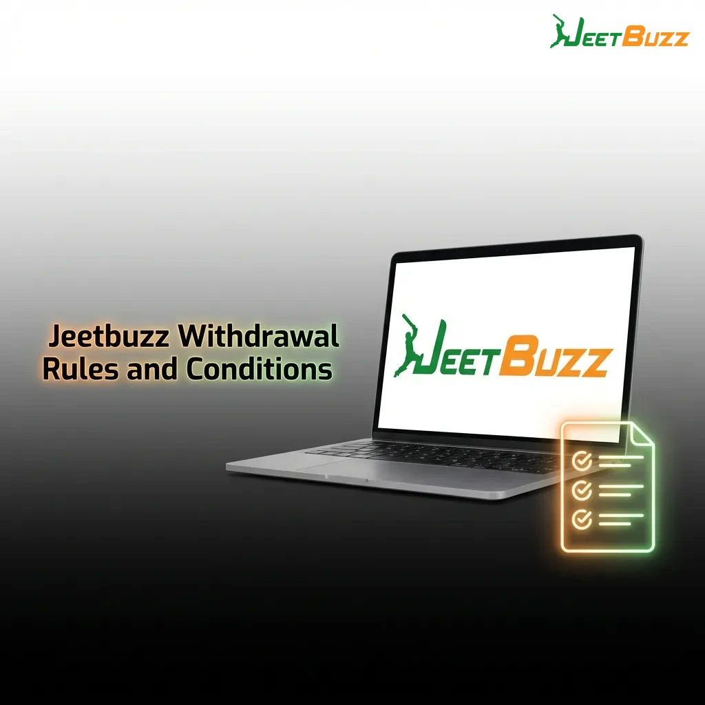 Jeetbuzz withdrawal rules document showing verification, payment methods, and wagering requirements for Indian players