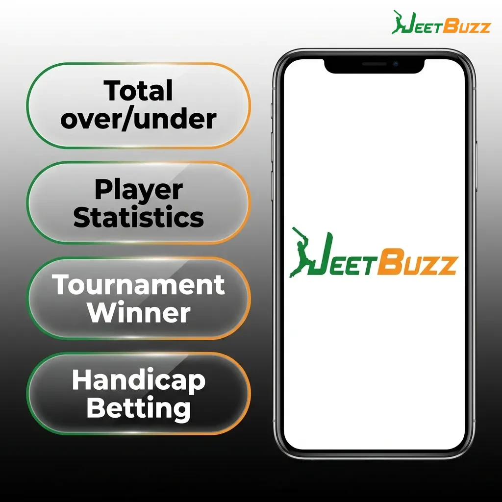 Jeetbuzz app betting interface showing single, accumulator, system, handicap, and over/under bet type options