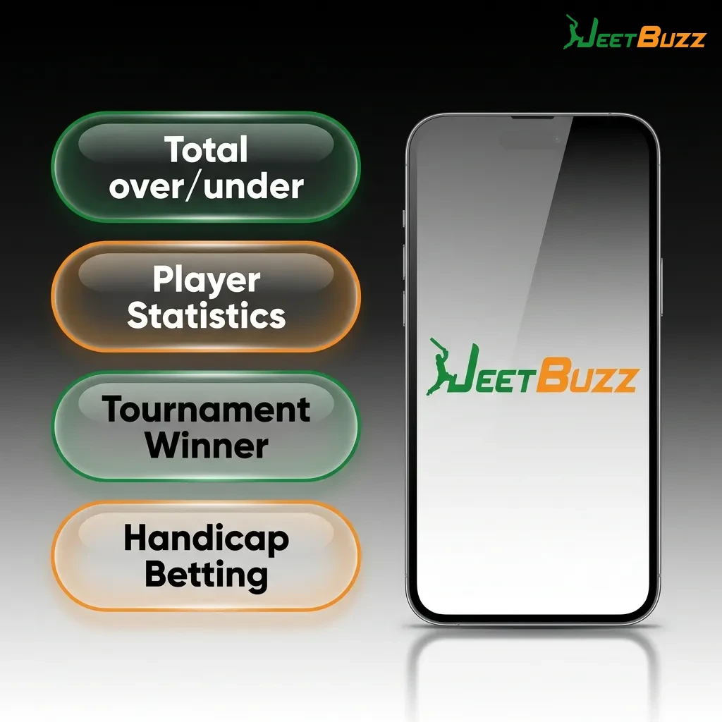 Jeetbuzz app showing various betting options including single bets, accumulators, trebles, system bets, and live betting features